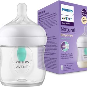 Biberon Philips AVENT Natural Response 125ml con Valvola Airfree, Senza BPA, per Neonati 0+ Mesi (Modello SCY670/01)